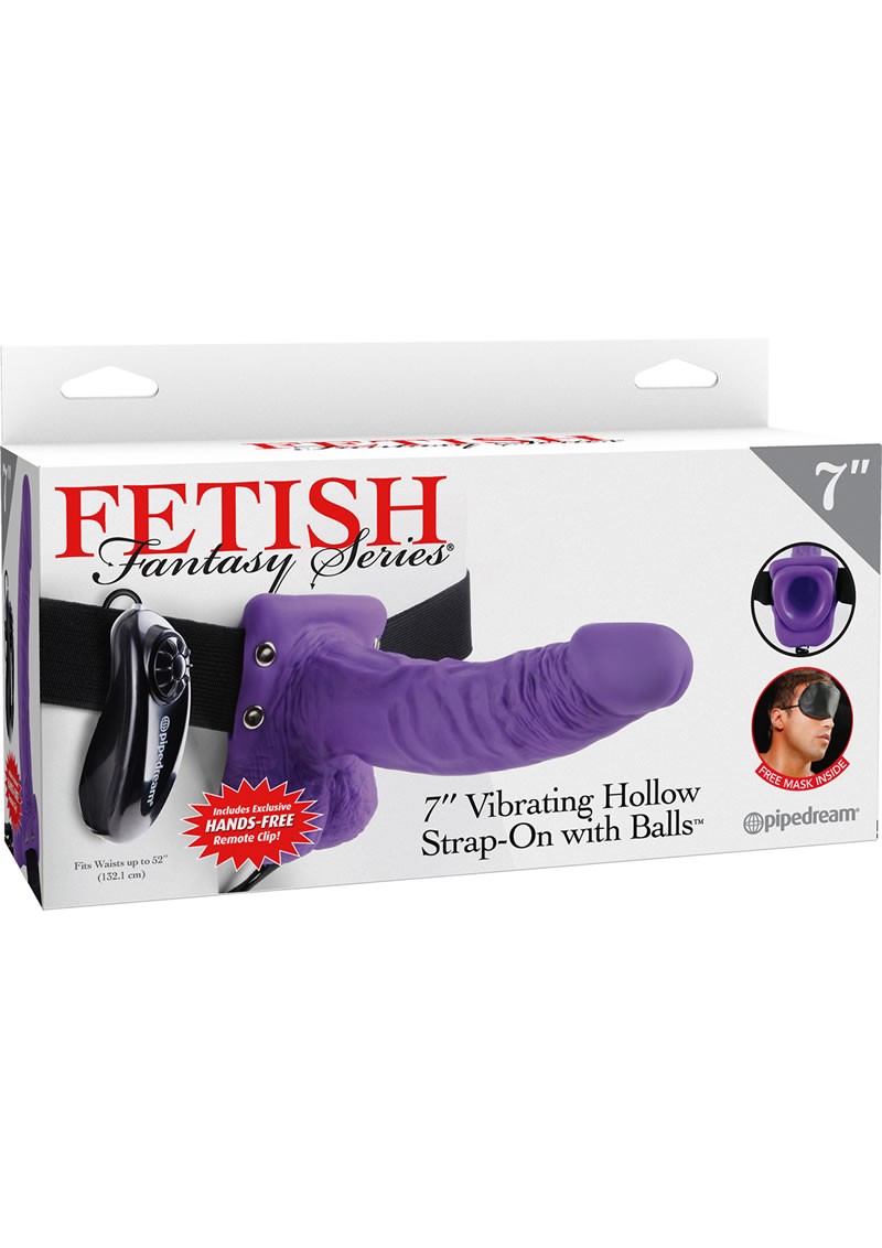 Ff 7 Vibe Hollow Strapon W/balls Purple