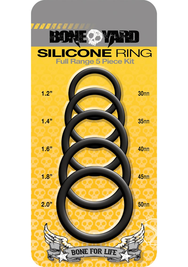 Boneyard Silicone Ring 5pc Black