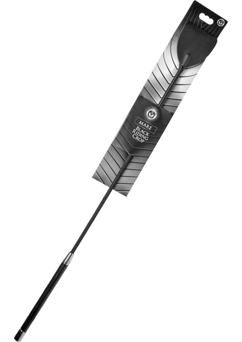 Mare Black Leather Riding Crop