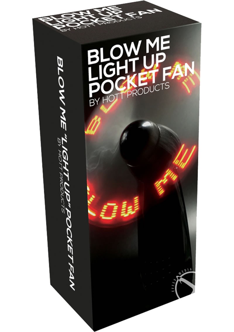 Blow Me Light Up Pocket Fan Black