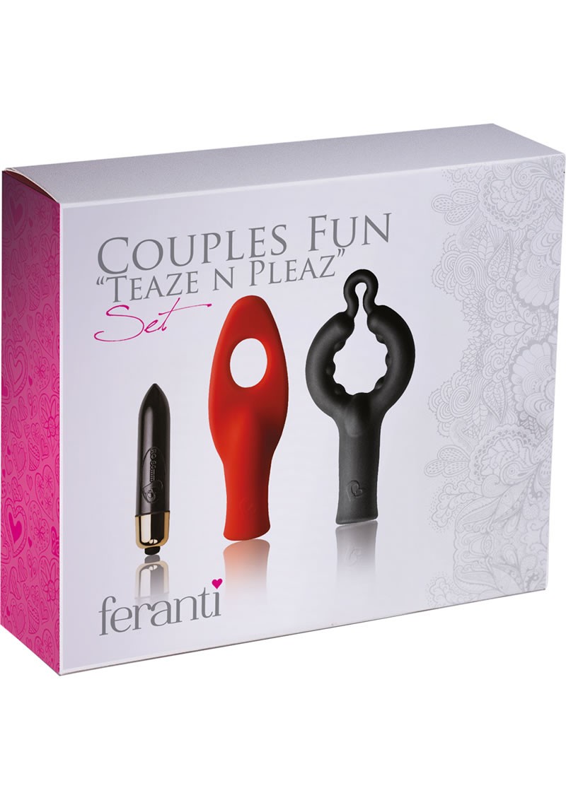 Couples Fun Teaze N Pleaz Set Black/red