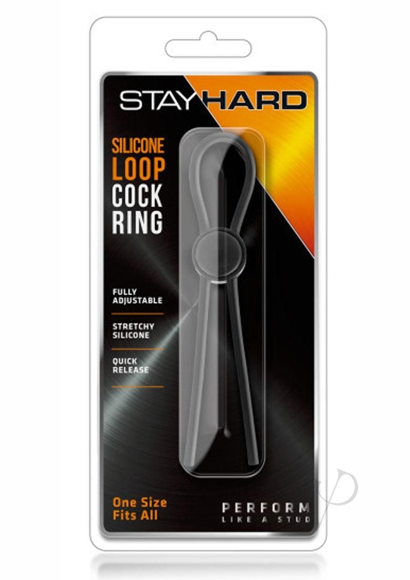 Stay Hard Silicone Loop Cock Ring Black