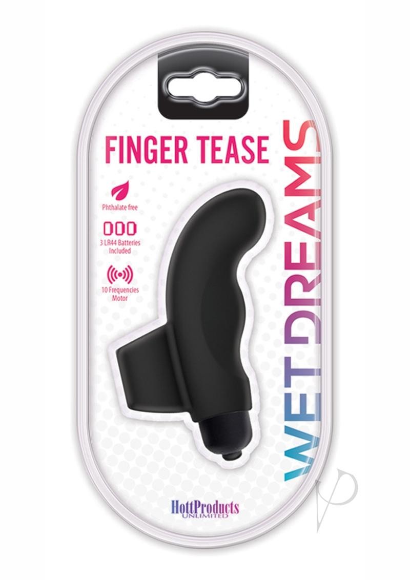 Wet Dreams Finger Tease Vibe Black