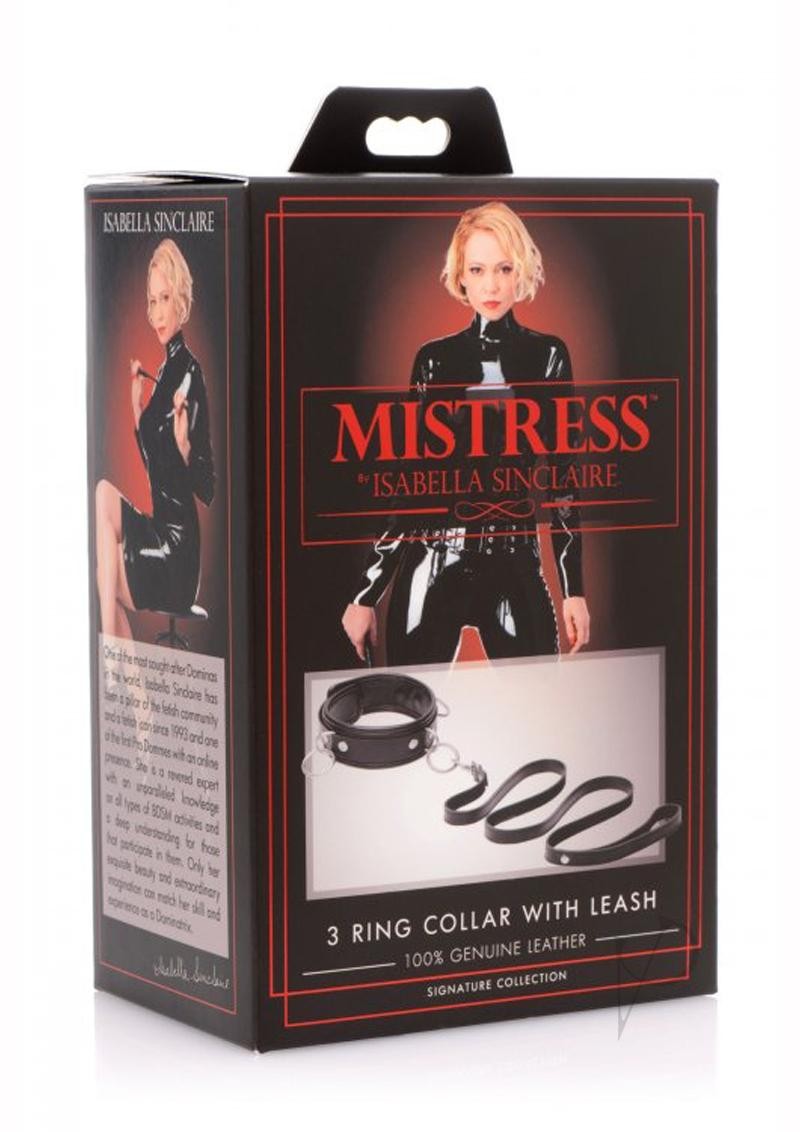 Mis 3 Ring Leather Collar W Leash