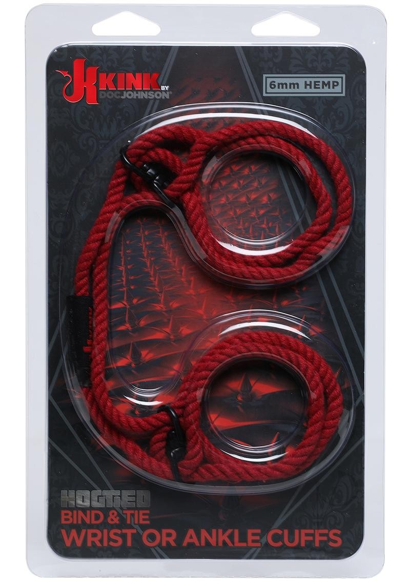 Kink Hogtied Hemp Cuffs Red