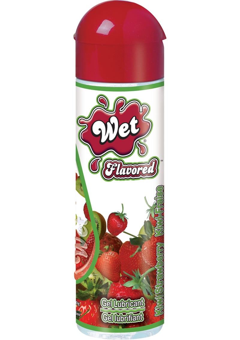 Wet Flavored Water Based Gel Lubricant Kiwi Strawberry 3.5 oz