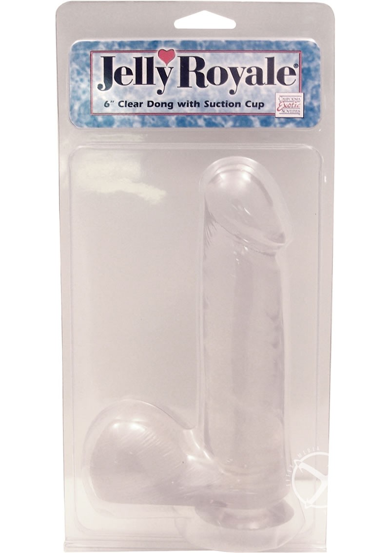 JELLY ROYALE DONG WITH SUCTION CUP 6 INCH CLEAR