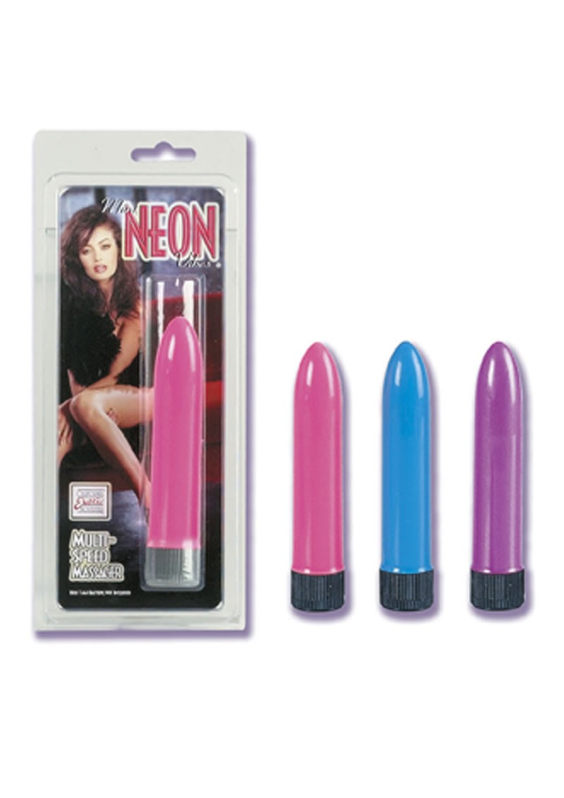MINI NEON VIBES MULTI SPEED VIBRATOR 4.6 INCH BLUE