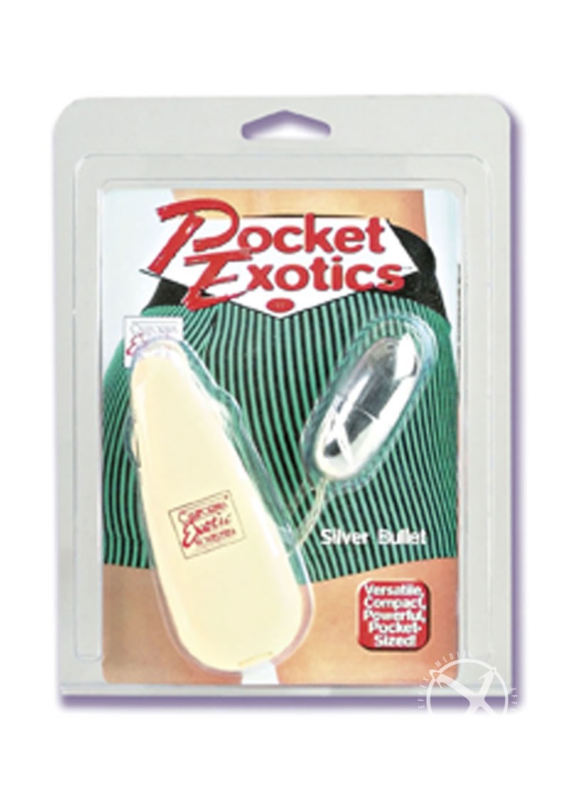 Pocket Exotics Silver Bullet Multispeed 2.1 Inch Silver