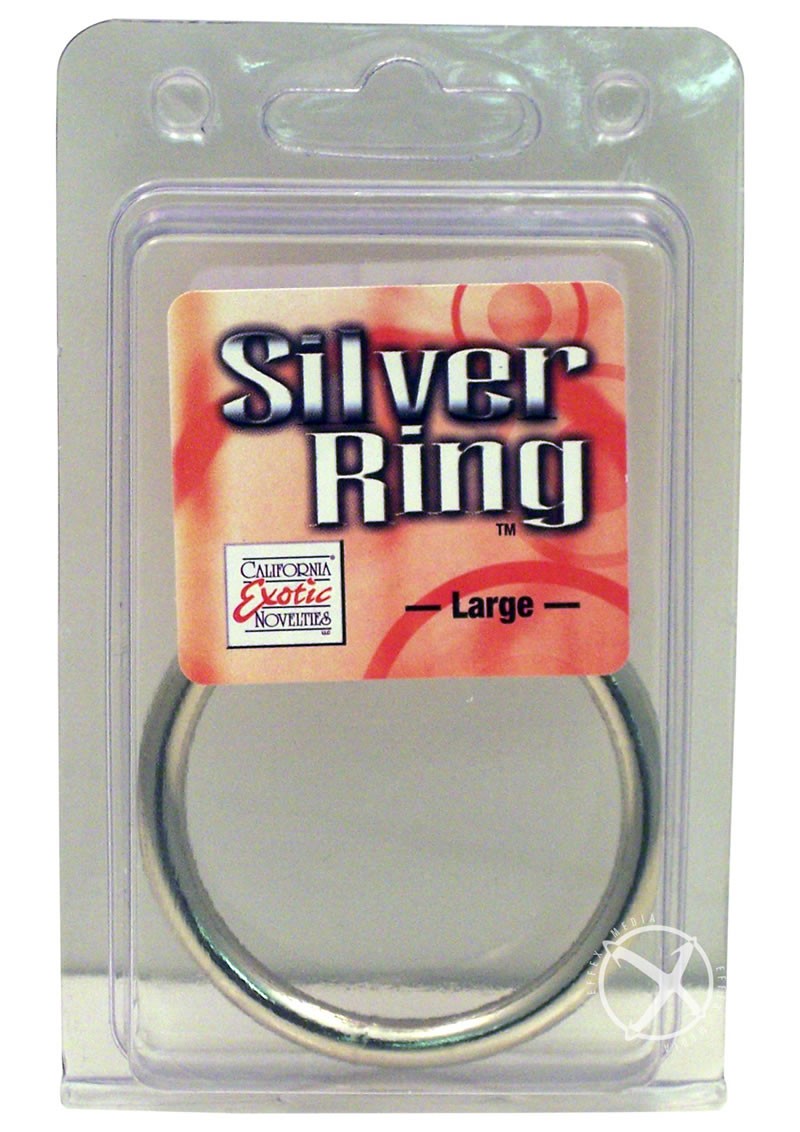 Silver Cock Ring Large 2.5 Inch Diameter Silver