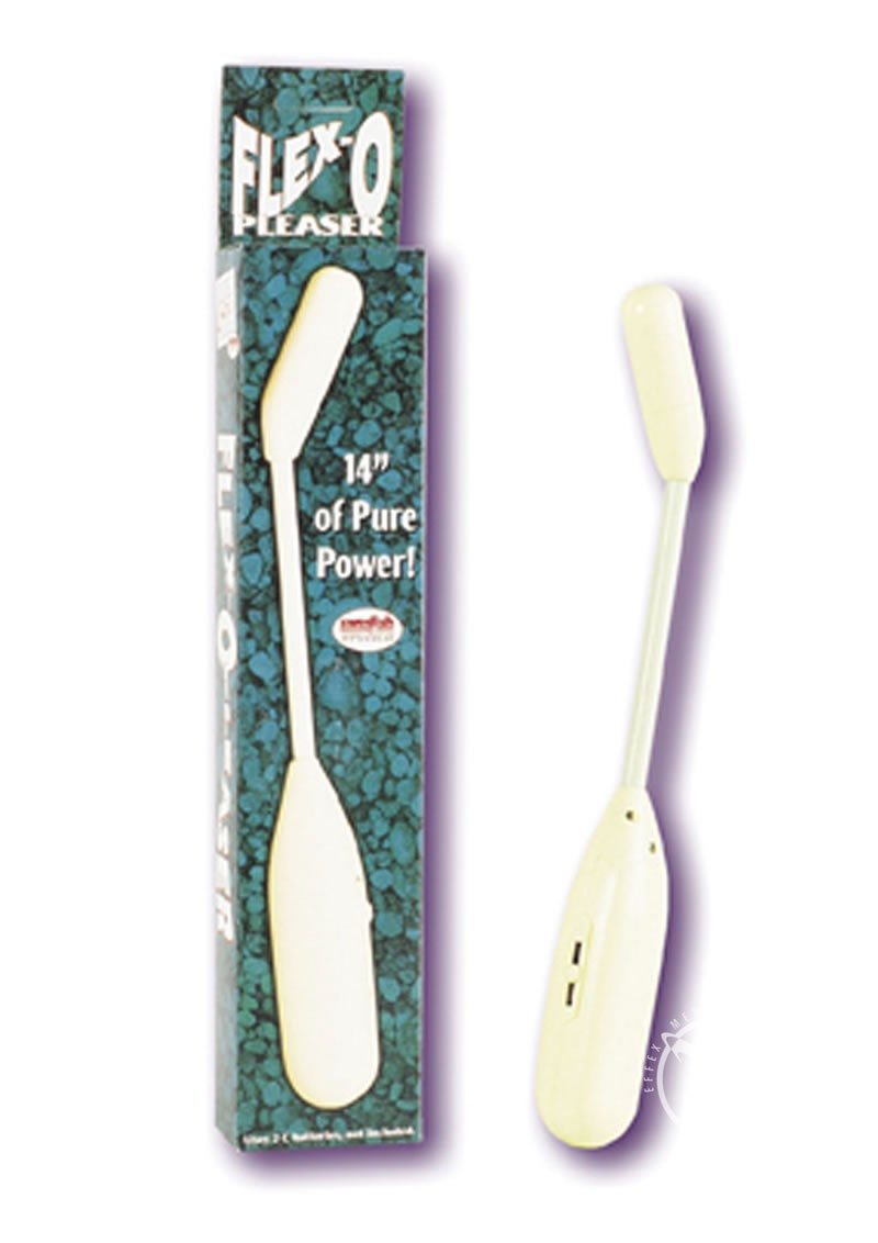 Flexo Pleaser 14 Inch Angled Stimulator w/ Flexible Shaft White
