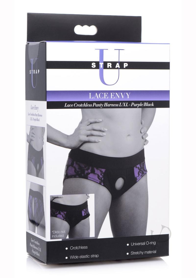 Strap U Lace Envy Crotchless L/xl Purple