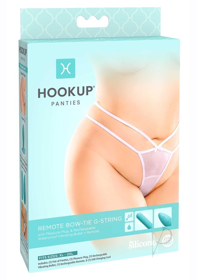 Hookup Panties Remote Bow Gstring Os Wht