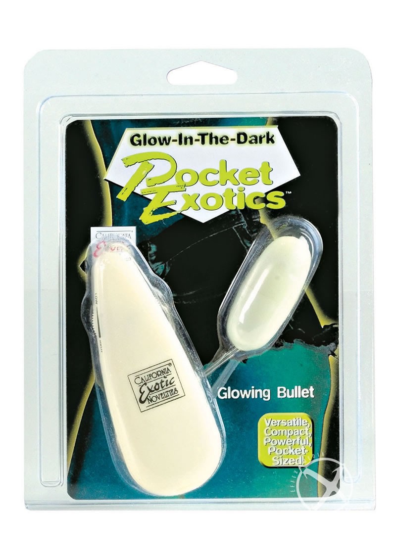 Pocket Exotics Glowing Bullet Glow In The Dark 2.1 Inch Ivory