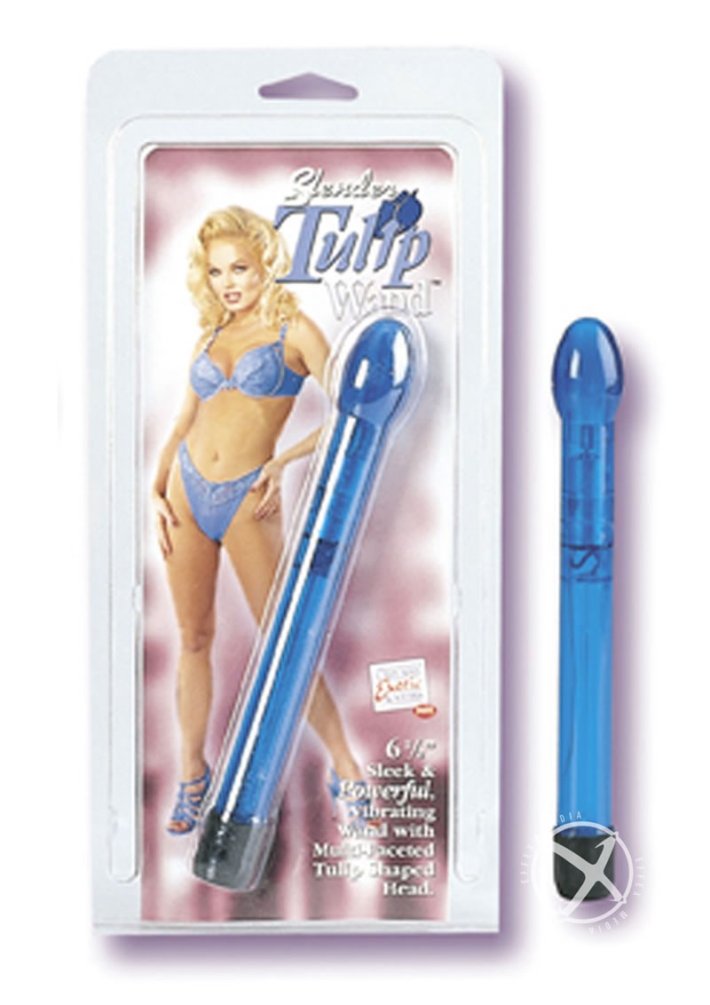 SLENDER TULIP WAND 6.75 INCH COBALT