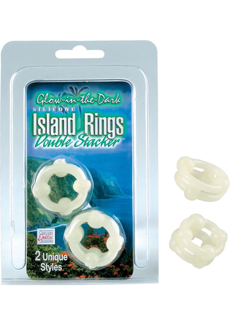 Island Rings Double Stacker Glow In The Dark 2 Styles                                              