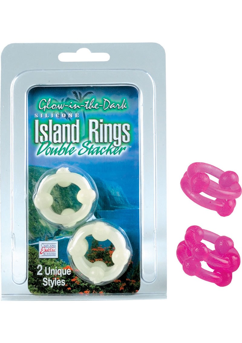 Island Rings Double Stacker Pink 2 Styles                                                          