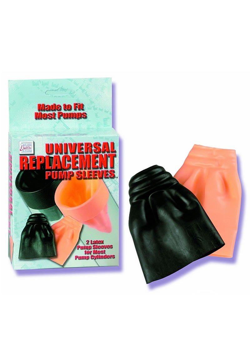 UNIVERSAL REPLACEMENT PUMP SLEEVES 2 LATEX PUMP SLEEVES FITS MOST PUMP CYLINDERS FLESH & BLACK