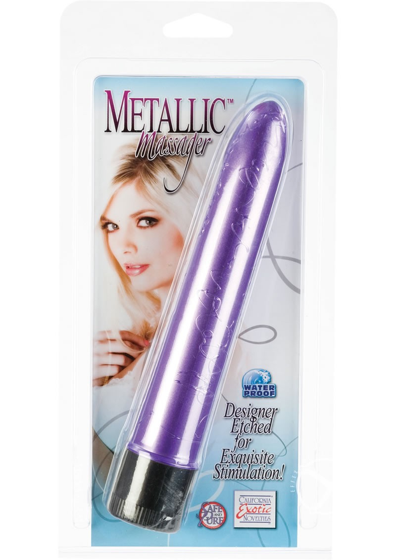 METALLIC MASSAGER 6.5 INCH PURPLE