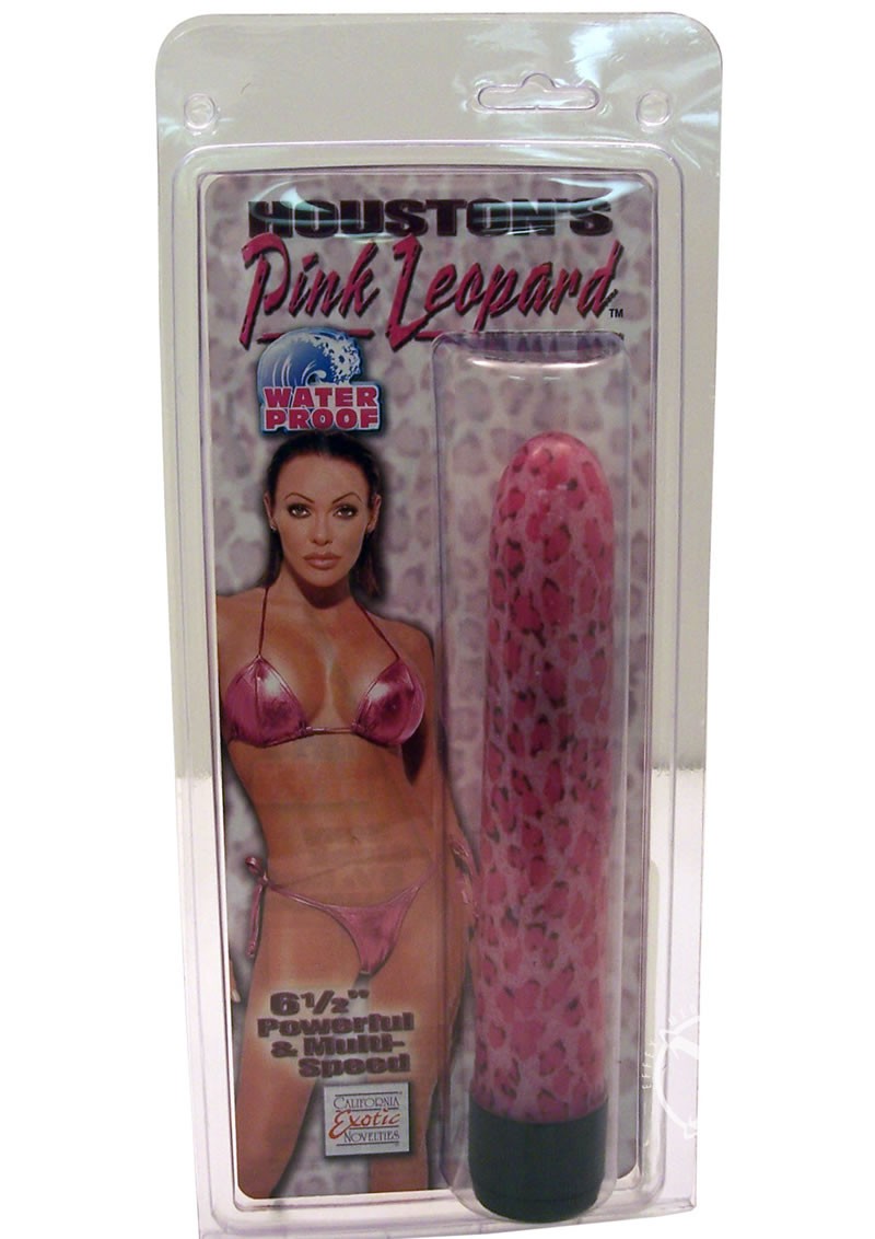 HOUSTONS PINK LEOPARD  MASSAGER 6.5 INCH PINK