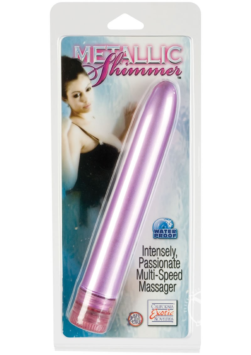 METALLIC SHIMMER MULTI SPEED MASSAGER 6 INCH PURPLE