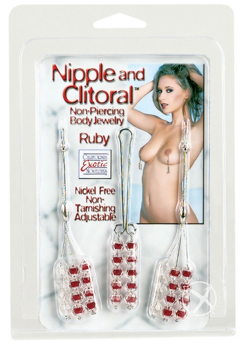Nipple and Clitoral Non Piercing Body Jewelry Ruby