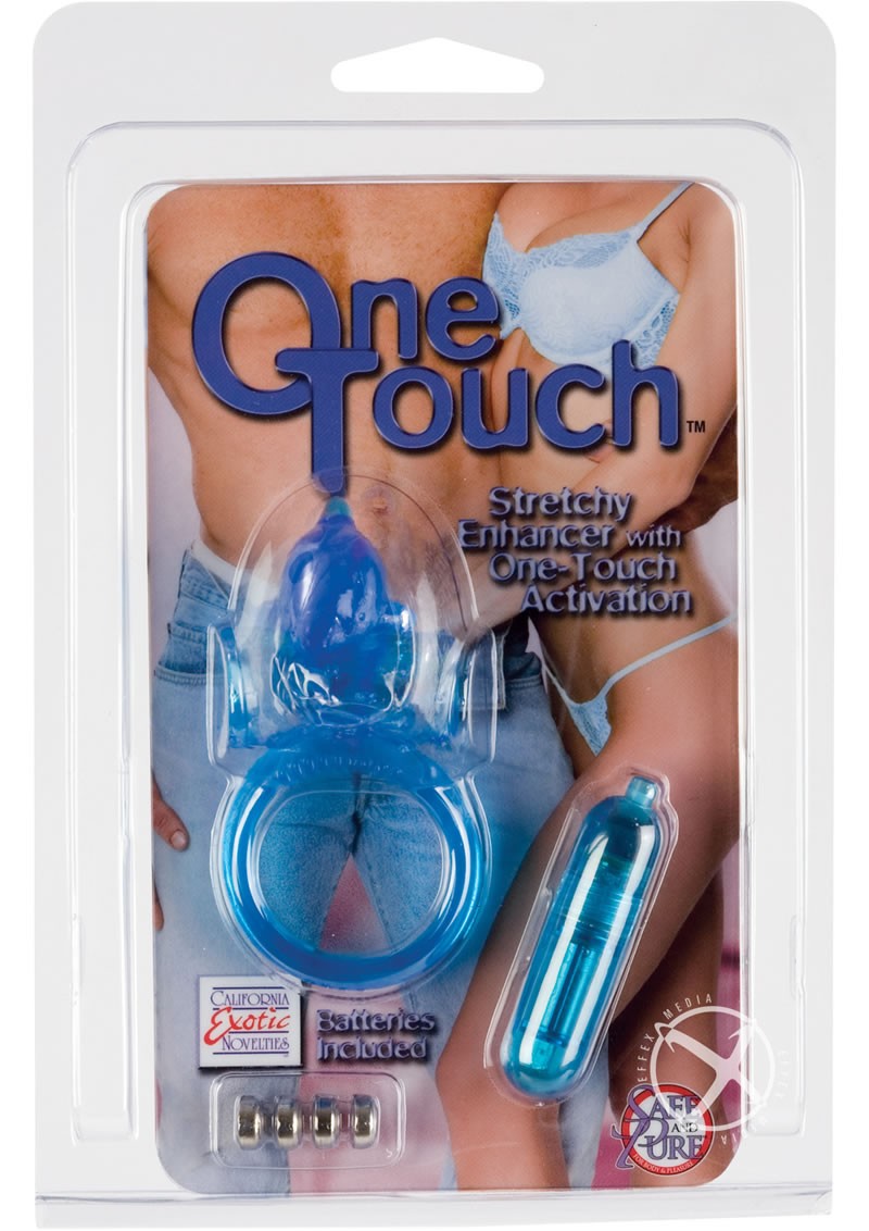 One Touch Dolphin Stretchy Enhancer w/ Micro Stimulator Blue