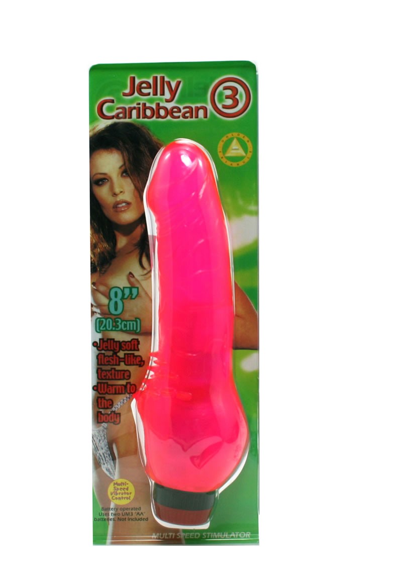 JELLY CARIBBEAN # 3 PINK 8 INCH VIBRATOR