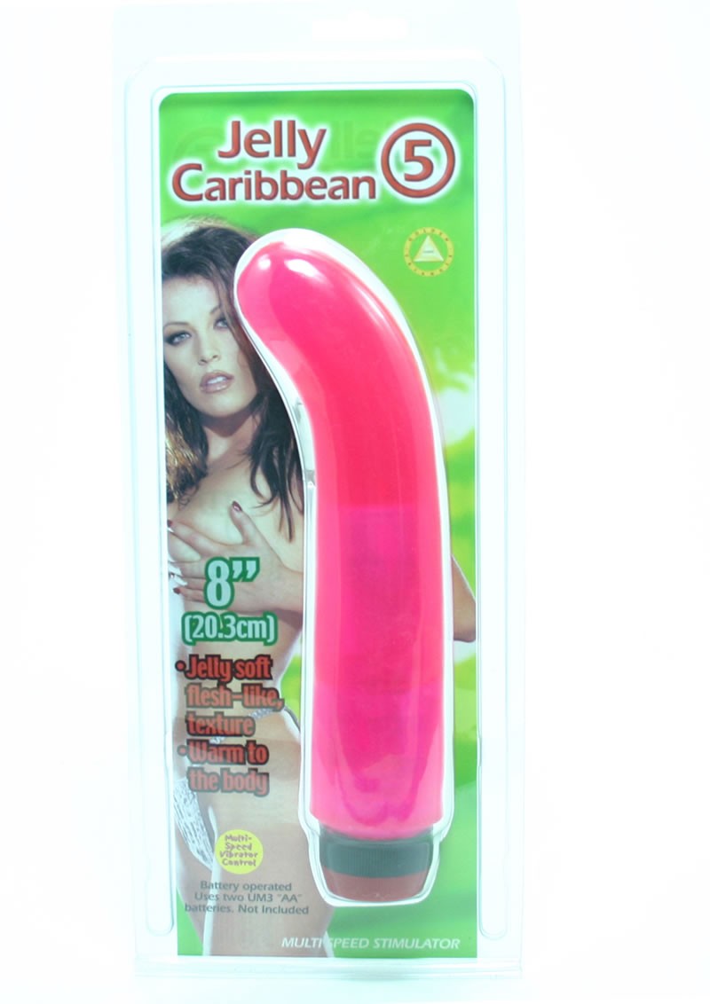 JELLY CARIBBEAN # 5 PINK 8 INCH VIBRATOR