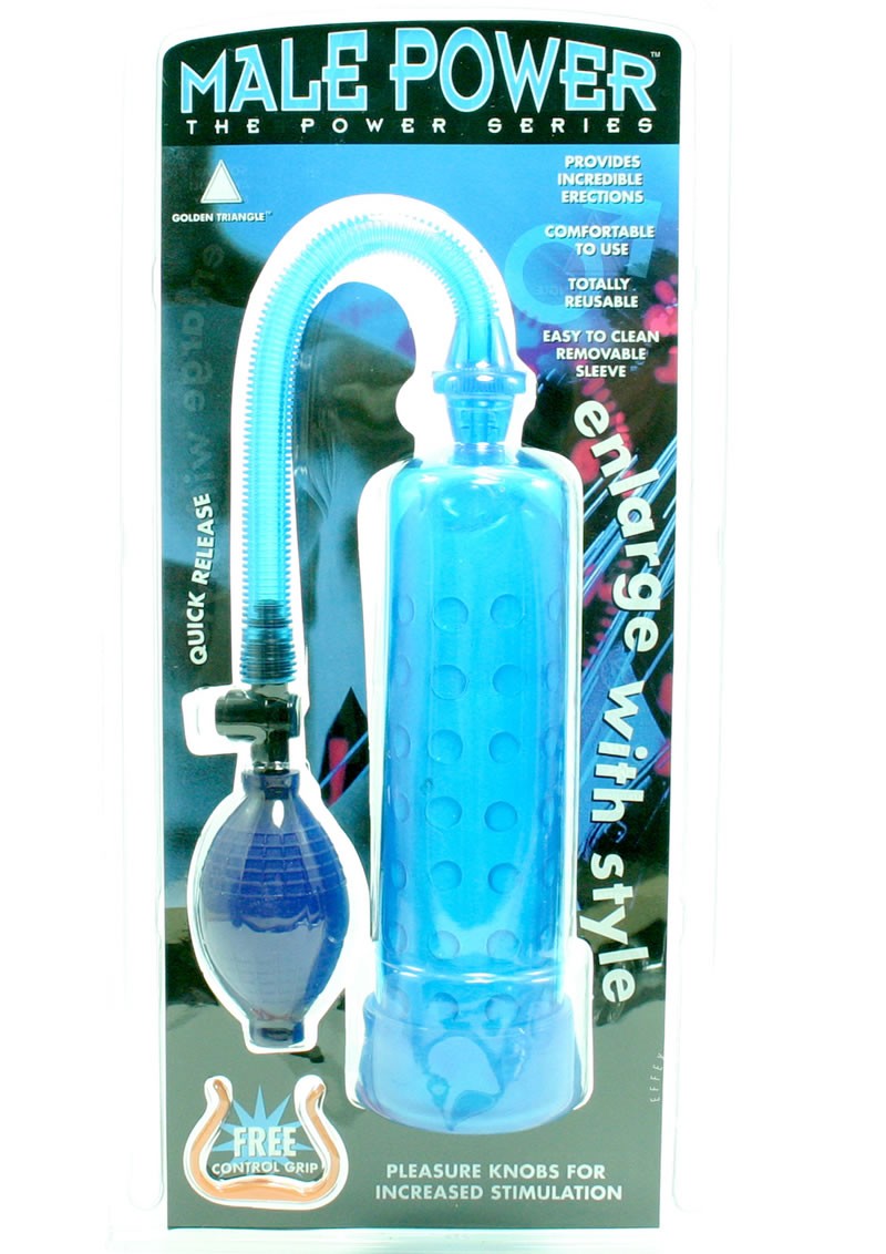 Male Power The Power Series Penis Pump w/ Pleasure Knobs Blue