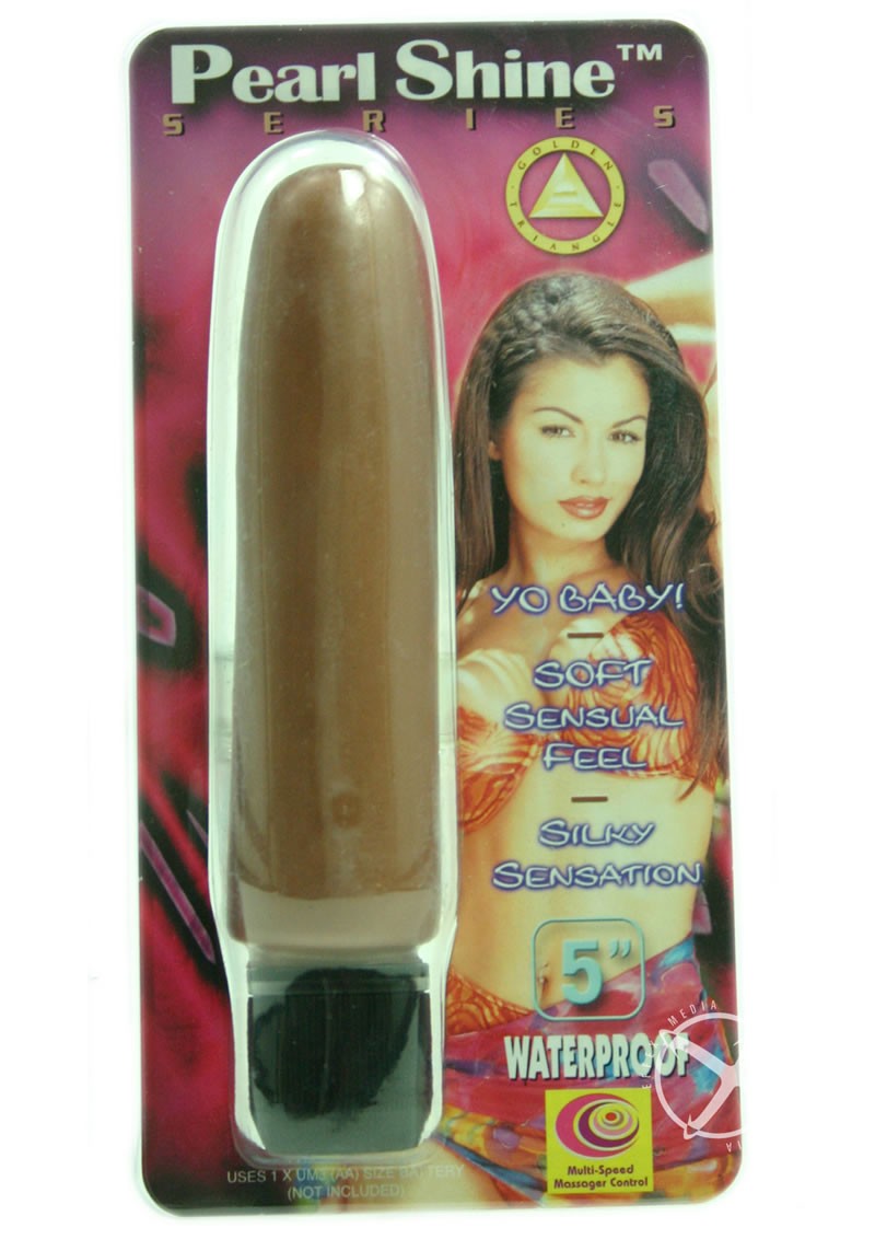 PEARL SHINE SMOOTH 5 INCH VIBRATOR BROWN WATERPROOF