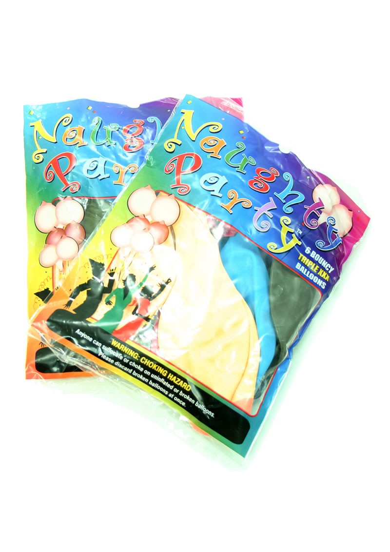 NAUGHTY PARTY BALLOONS BOOBIES 6 PK