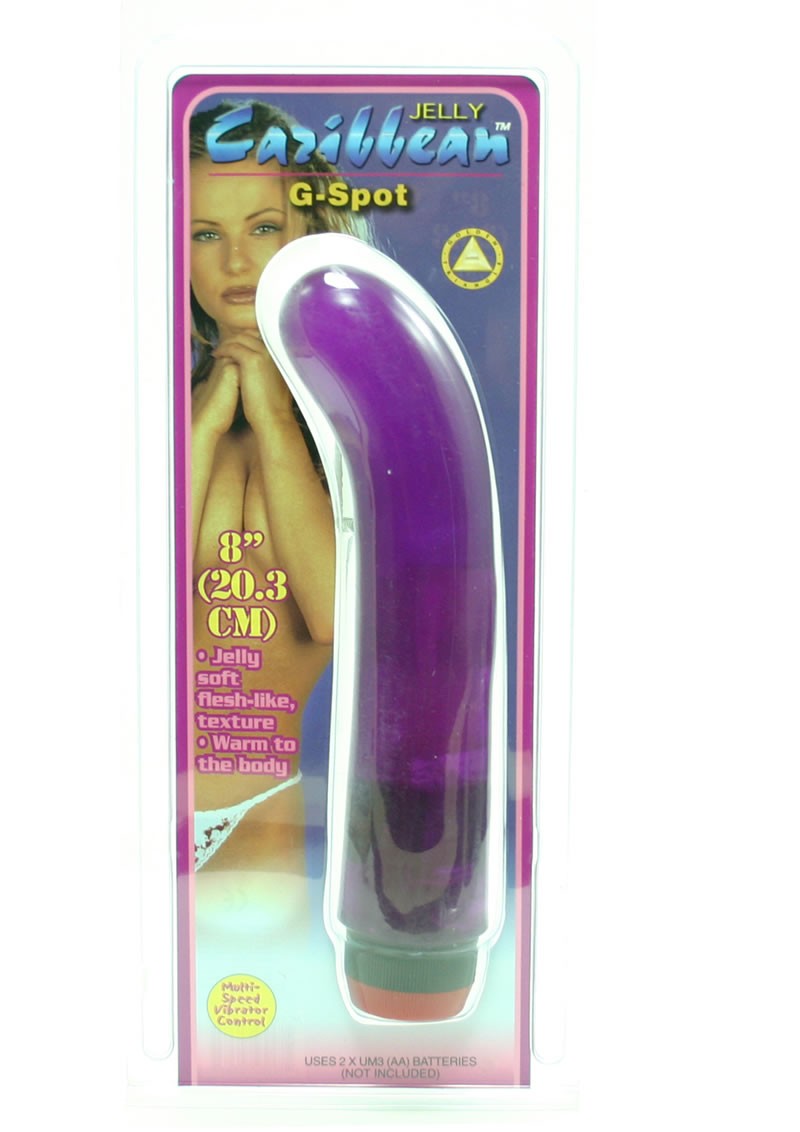 JELLY CARIBBEAN G SPOT 8 INCH DONG PURPLE
