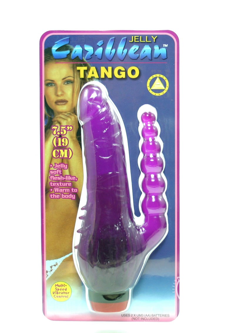 JELLY CARIBBEAN TANGO 7.5 INCH DOUBLE DONG PURPLE