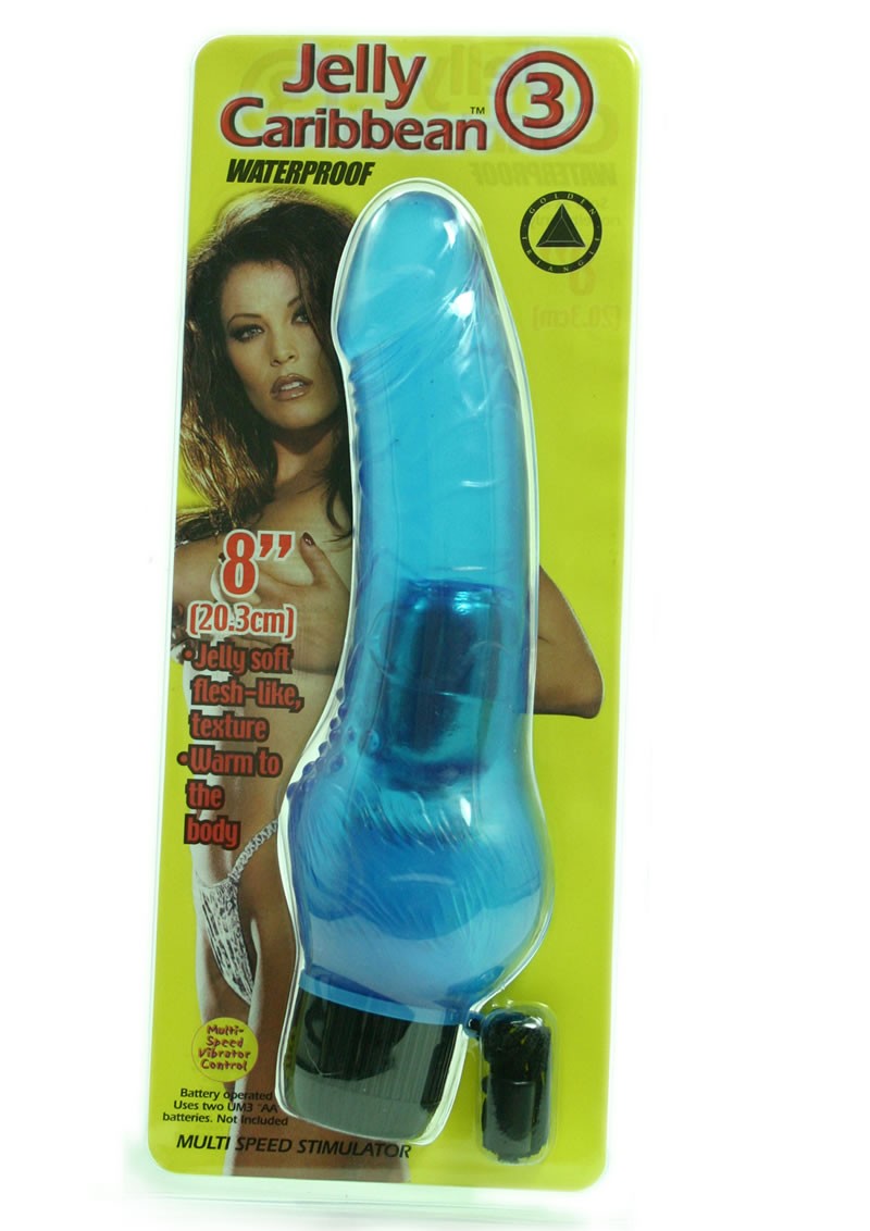 JELLY CARIBBEAN # 3 BLUE 8 INCH VIBRATOR