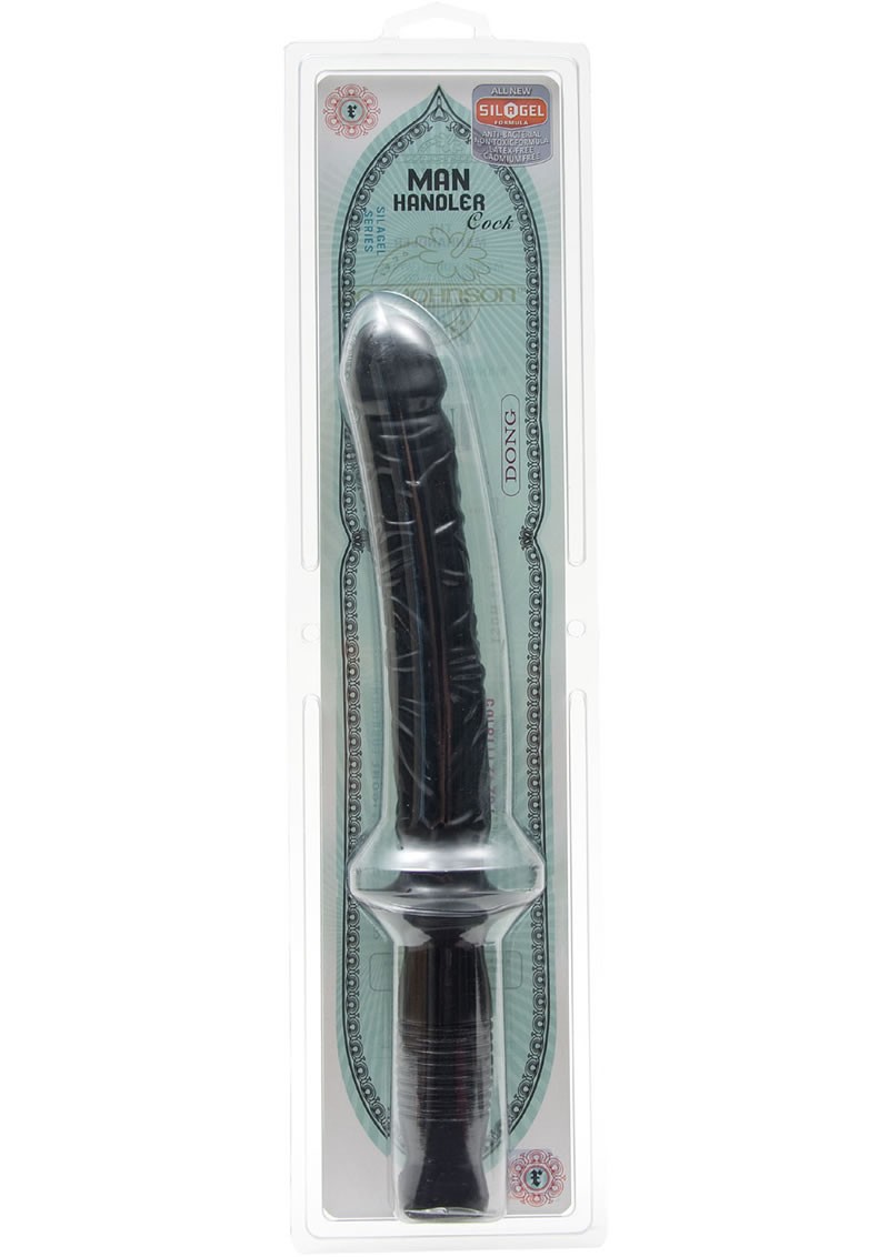 The Man Handler Sex Wand Dong  Sil-A-Gel 10 Inch Black