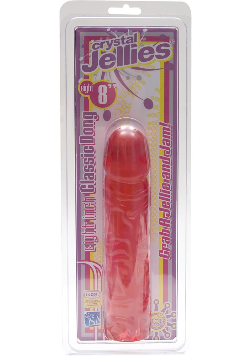 Crystal Jellies Classic Dong  Sil-A-Gel 8 Inch Pink