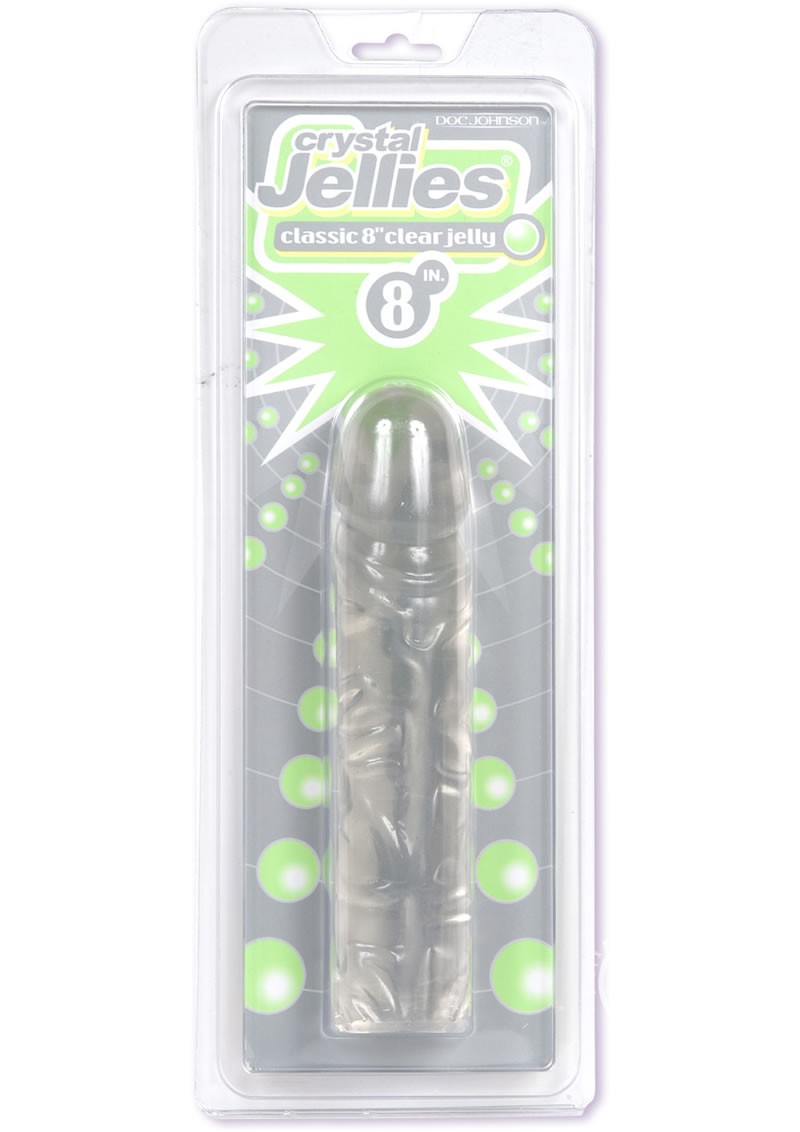 Crystal Jellies Classic Dong  Sil-A-Gel 8 Inch Clear
