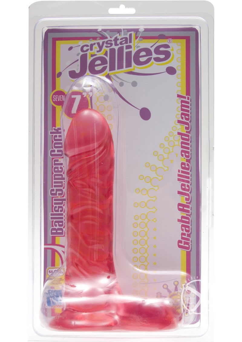Crystal Jellies Ballsy Super Cock  Sil-A-Gel 7 Inch Pink