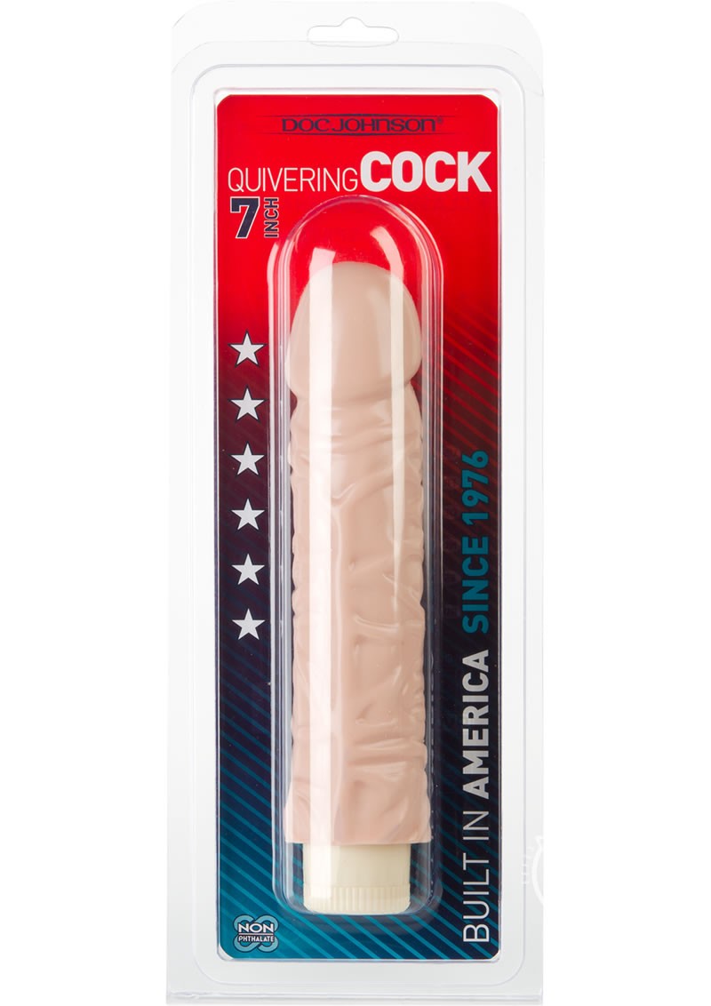 Quivering Cock Vibrator With Sleeve  Sil-A-Gel 7 Inch Flesh
