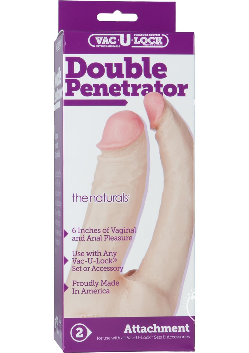 Vac U Lock Double Penetrator 5 and 6 Inch Natural