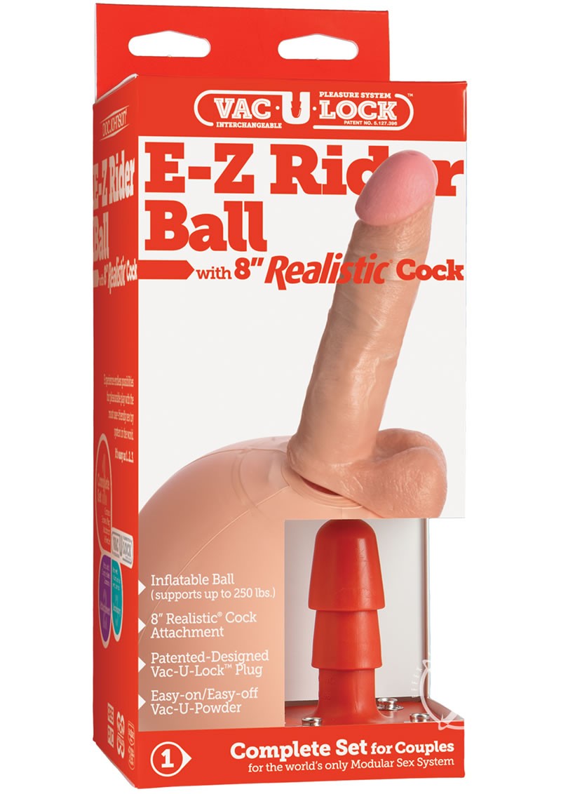 Vac U Lock EZ Rider Rocker With Realistic Cock 8 Inch Flesh