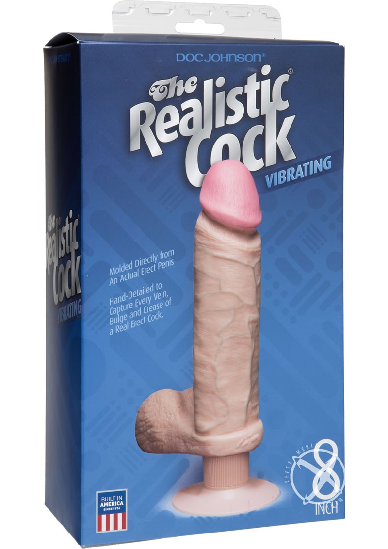 The Vibro Realistic Vibrating Cock 8 Inch White