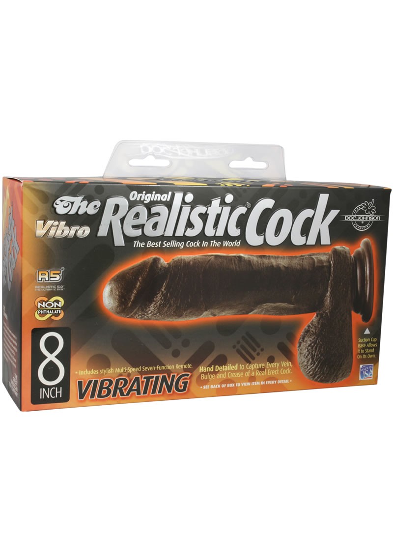 The Vibro Realistic Vibrating Cock 8 Inch Black
