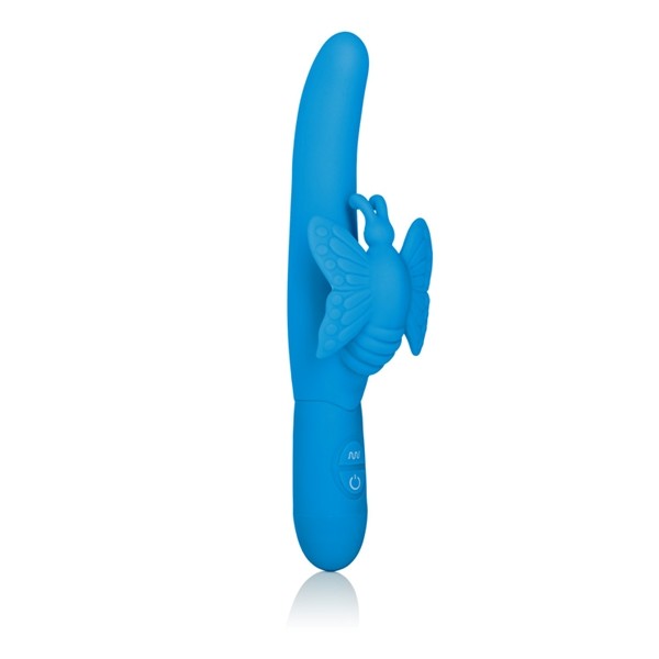 CalExotics Posh 10 Function Fluttering Butterfly Vibrator Dual Motor Blue
