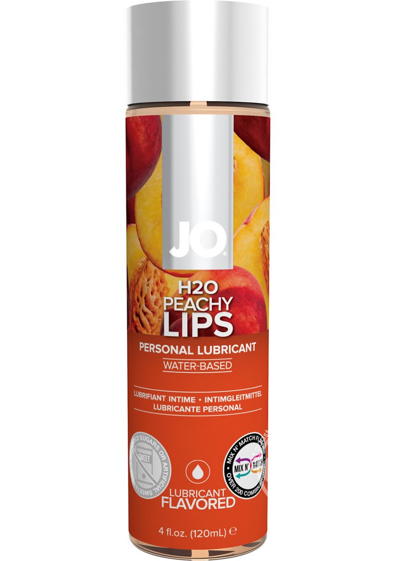 System Jo H2O Flavored Lubricant Peachy Lips 4 Ounce