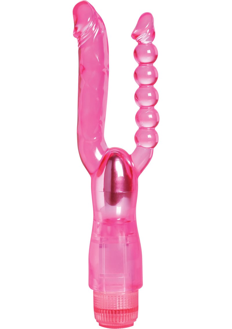 Trinity Vibes Double Trouble Double Penitration Vibrator Pink