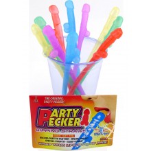 Party Pecker Straws Neon 10pk