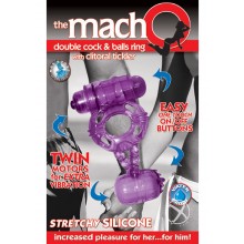 Macho Dbl Cock and Ball Ring - Purple