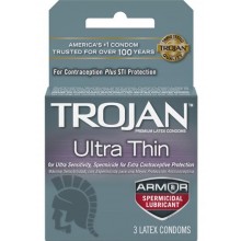 Trojan Ultra Thin Armor Spermicide 3 Pk